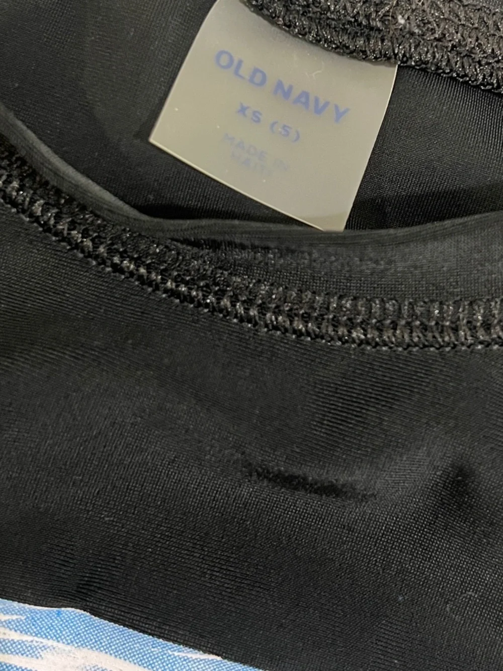 Old Navy Black Rashguard with Blue Shark Graphic